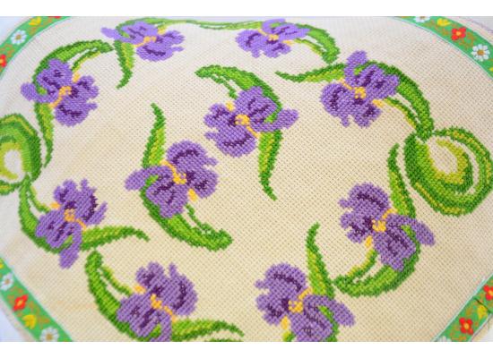 Cushion Cover -Pillow Cases Shells for Home Sofa Chair |Embroidered 37 x 33 cm |Purple & Green 